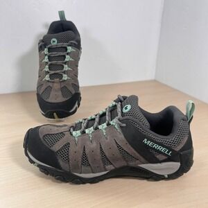 Merrell Alverstone Hiking Shoes Womens 9 Gray J034492 Suede Mesh Low Top Trail